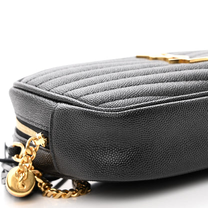 Saint Laurent Grain De Poudre Matelasse Monogram Mini Lou Camera Bag Black 9 of 10