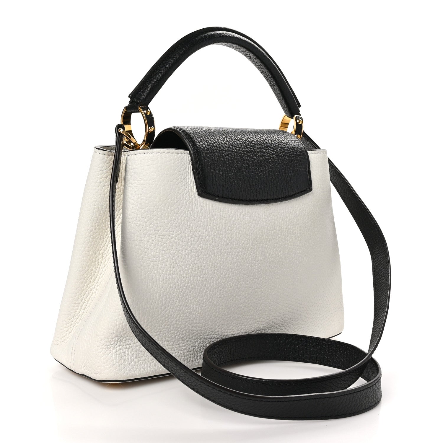Louis Vuitton Taurillon Capucines BB Black White 3 of 9