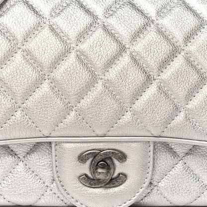 Chanel Metallic Calfskin Quilted Small Chain Detail Flap Silver 8 of 10