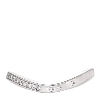 Cartier 18K White Gold Diamond Ballerine Curved Wedding Band Ring 53 6.25 1 of 4