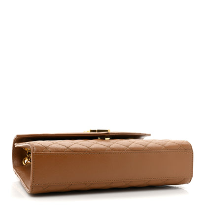 Saint Laurent Grain De Poudre Textured Mixed Matelasse Triquilt Medium Monogram Satchel Dune 4 of 8