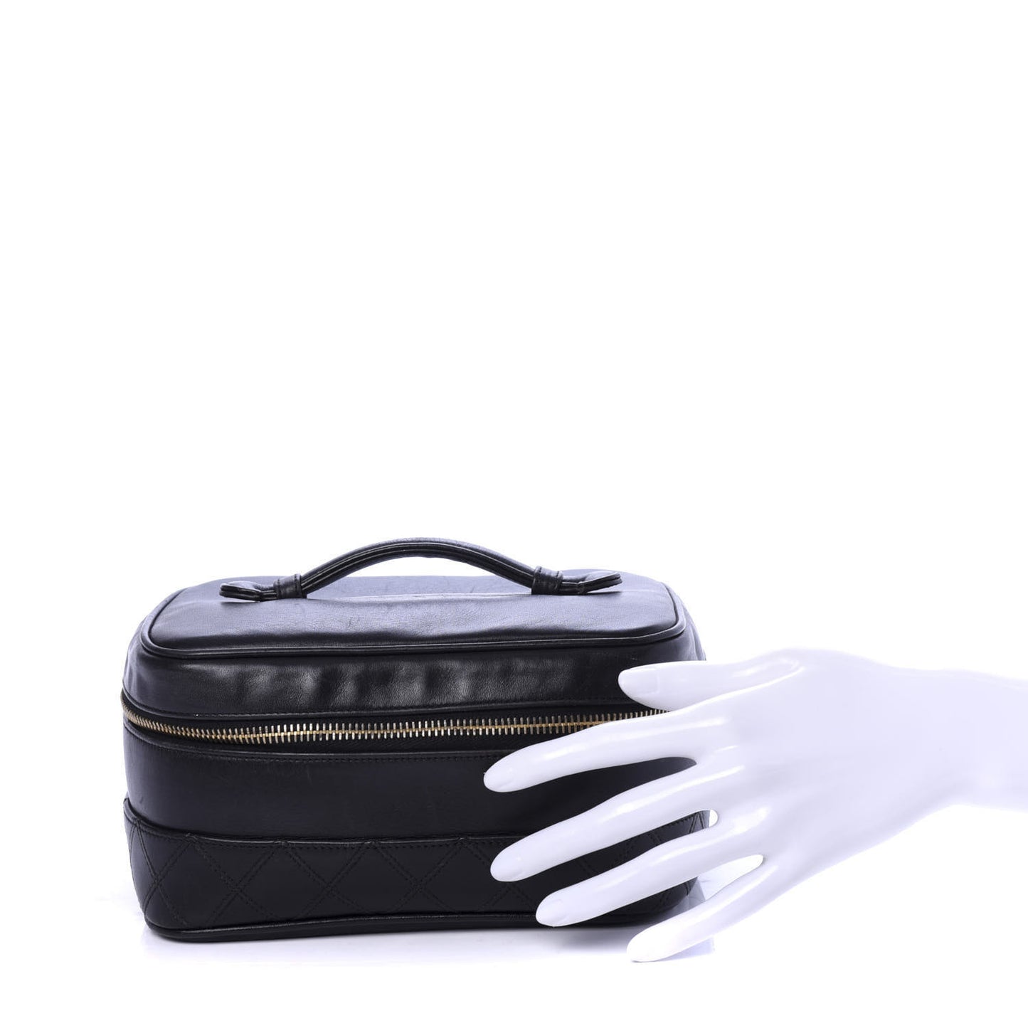 Lambskin Vanity Cosmetic Case Black