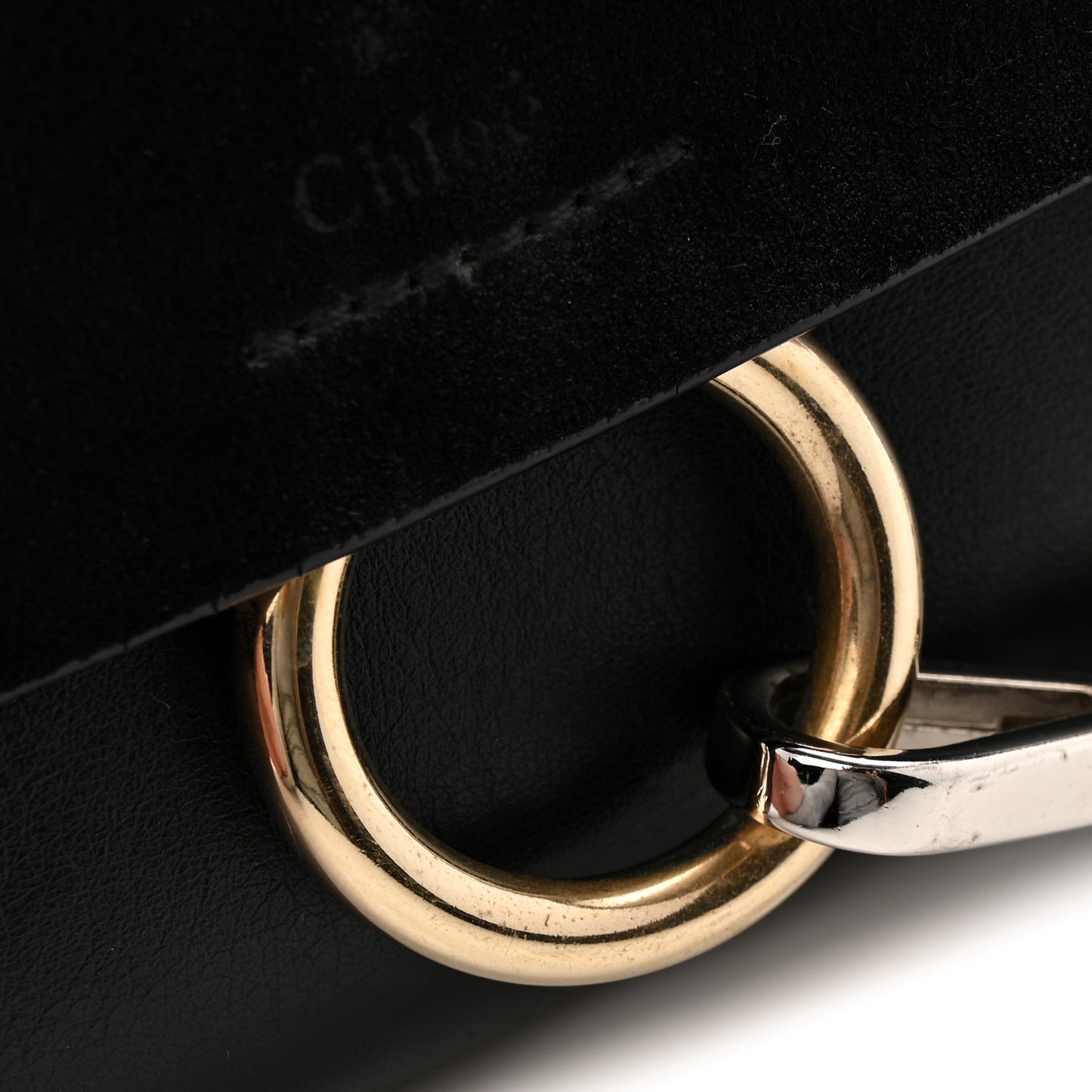 Suede Calfskin Mini Faye Shoulder Bag Black