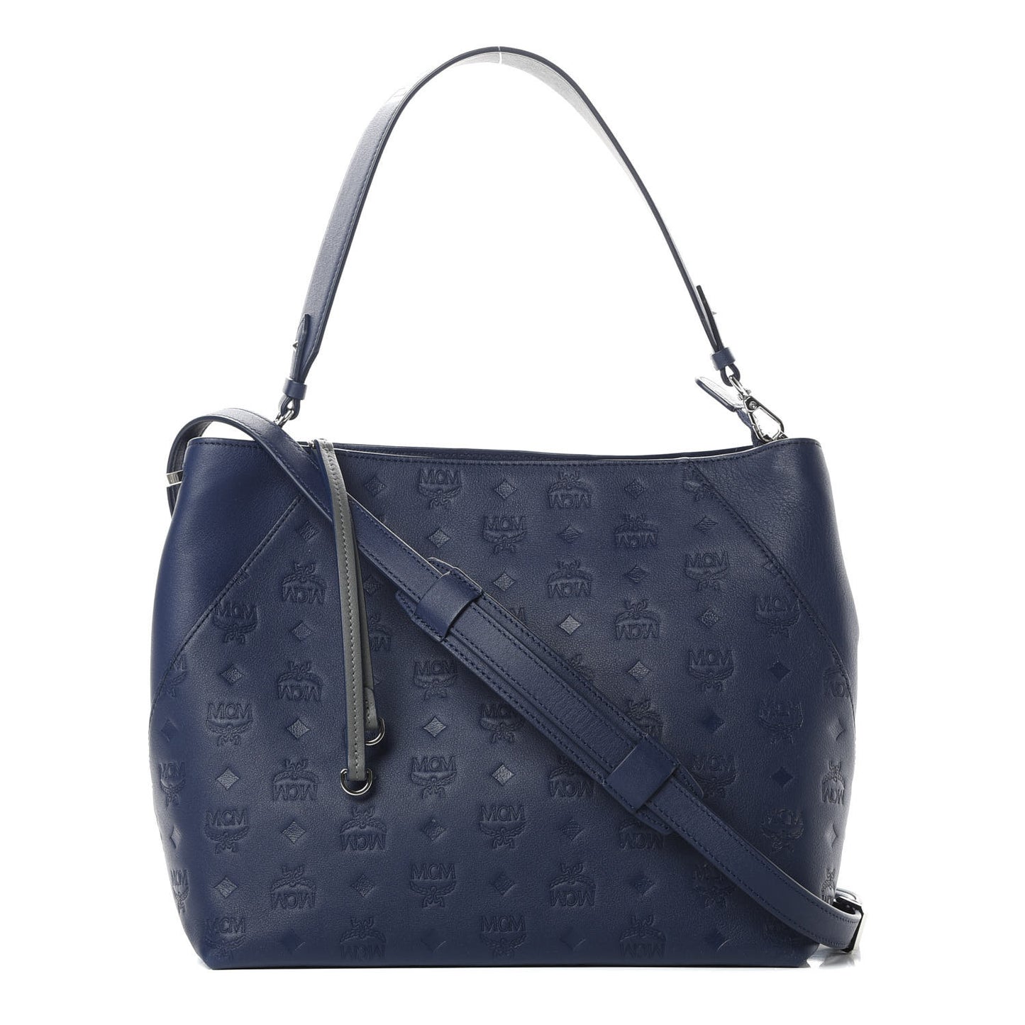 Calfskin Ottomar Monogram Medium Klara Hobo Navy Blue