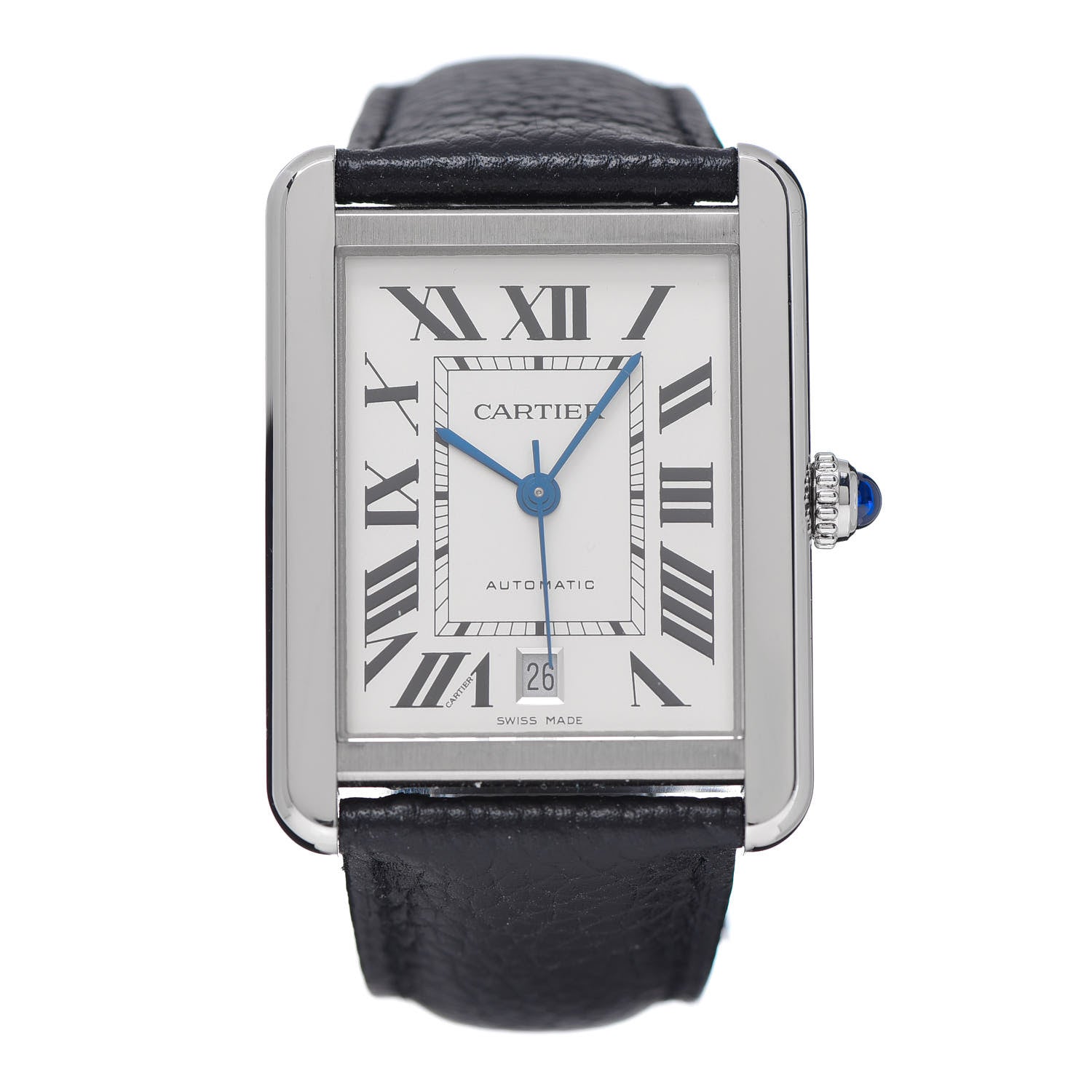 Cartier Stainless Steel Calfskin 31mm Tank Solo Automatic Watch 1 of 8