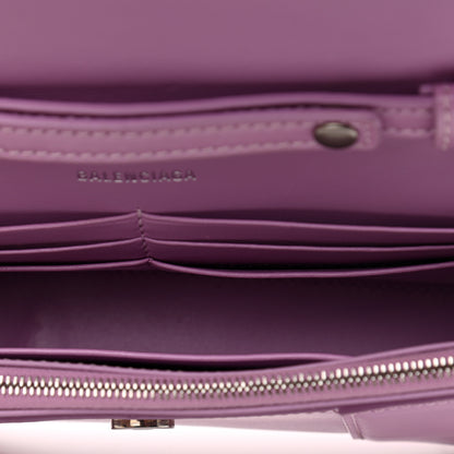Balenciaga Shiny Box Calfskin Tonal B Hourglass Chain Bag Liliac 14 of 14
