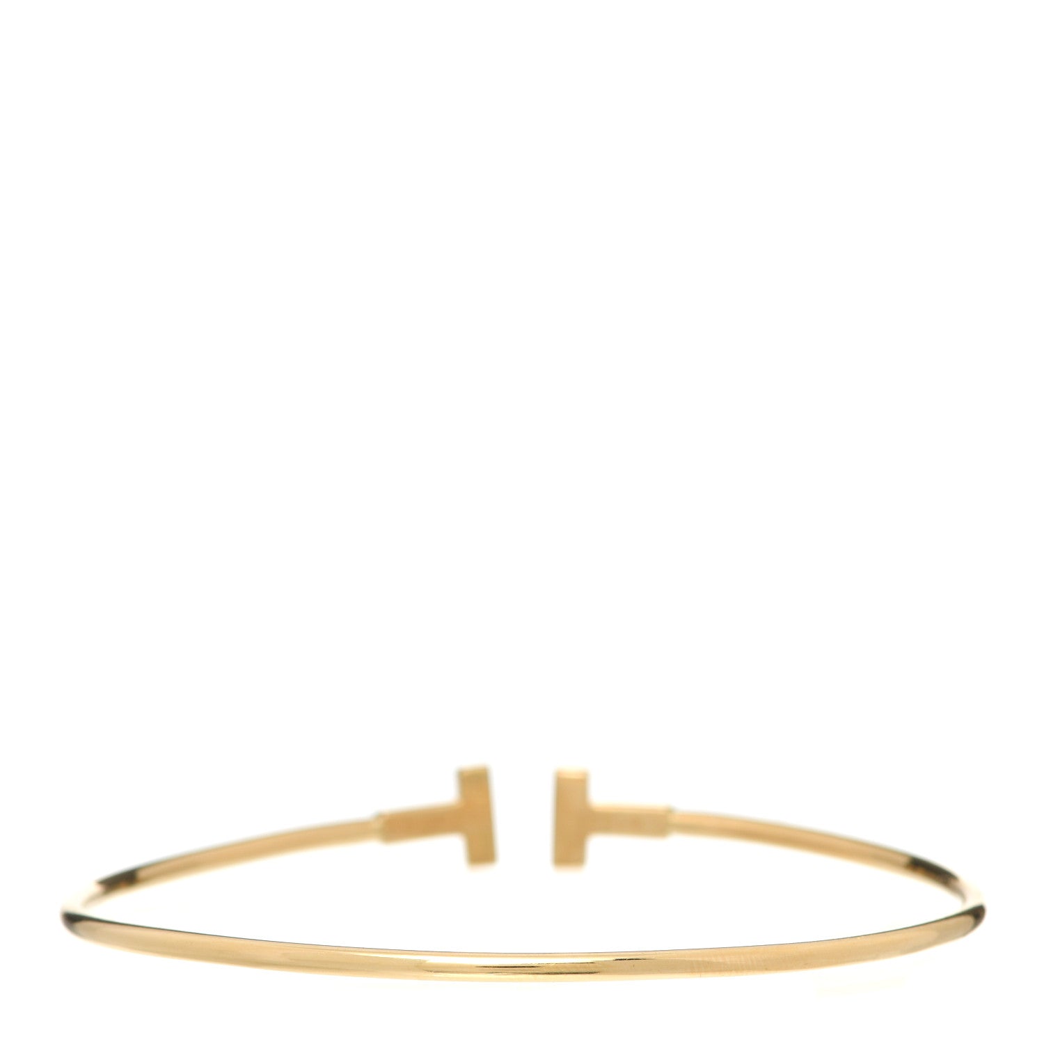 Tiffany 18K Yellow Gold Narrow T Wire Bracelet 3 of 5