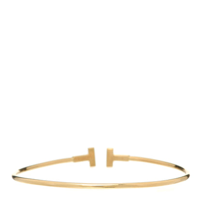 Tiffany 18K Yellow Gold Narrow T Wire Bracelet 3 of 5