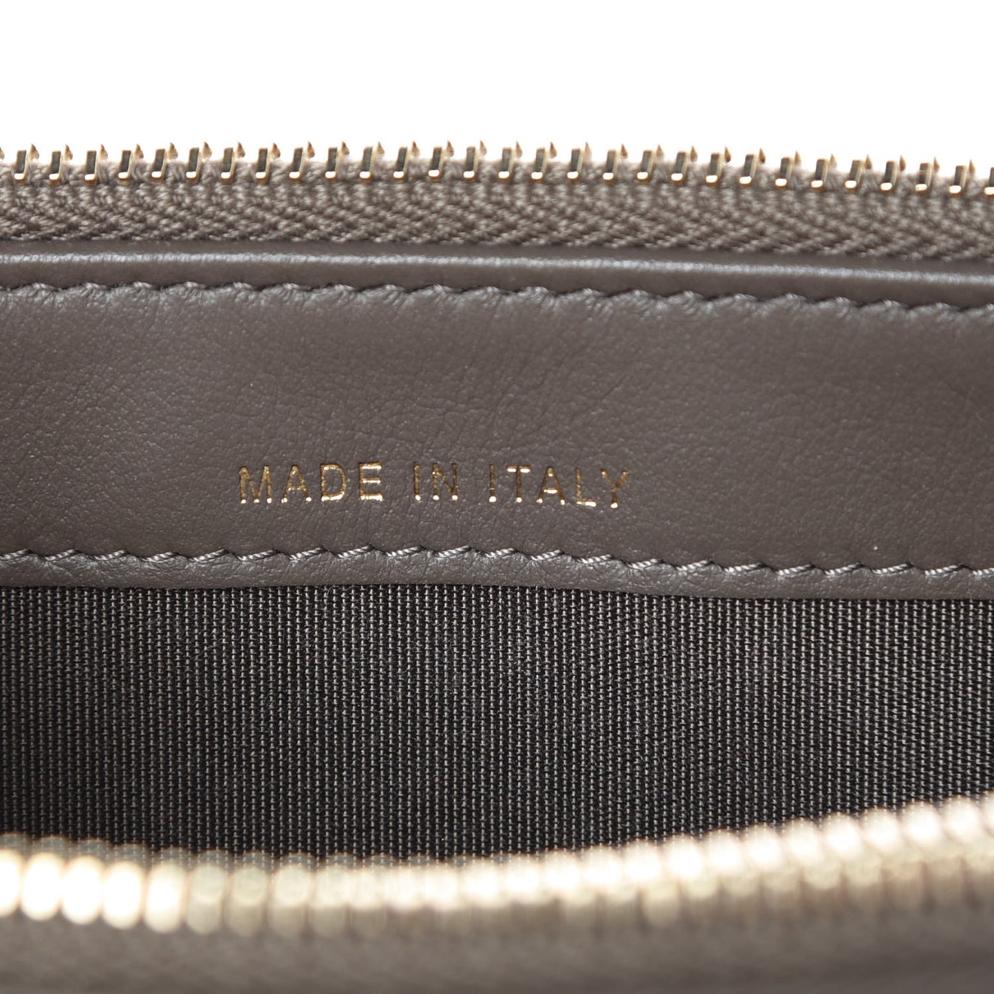 Calfskin Quilted Small Boy Clutch With Chain Khaki