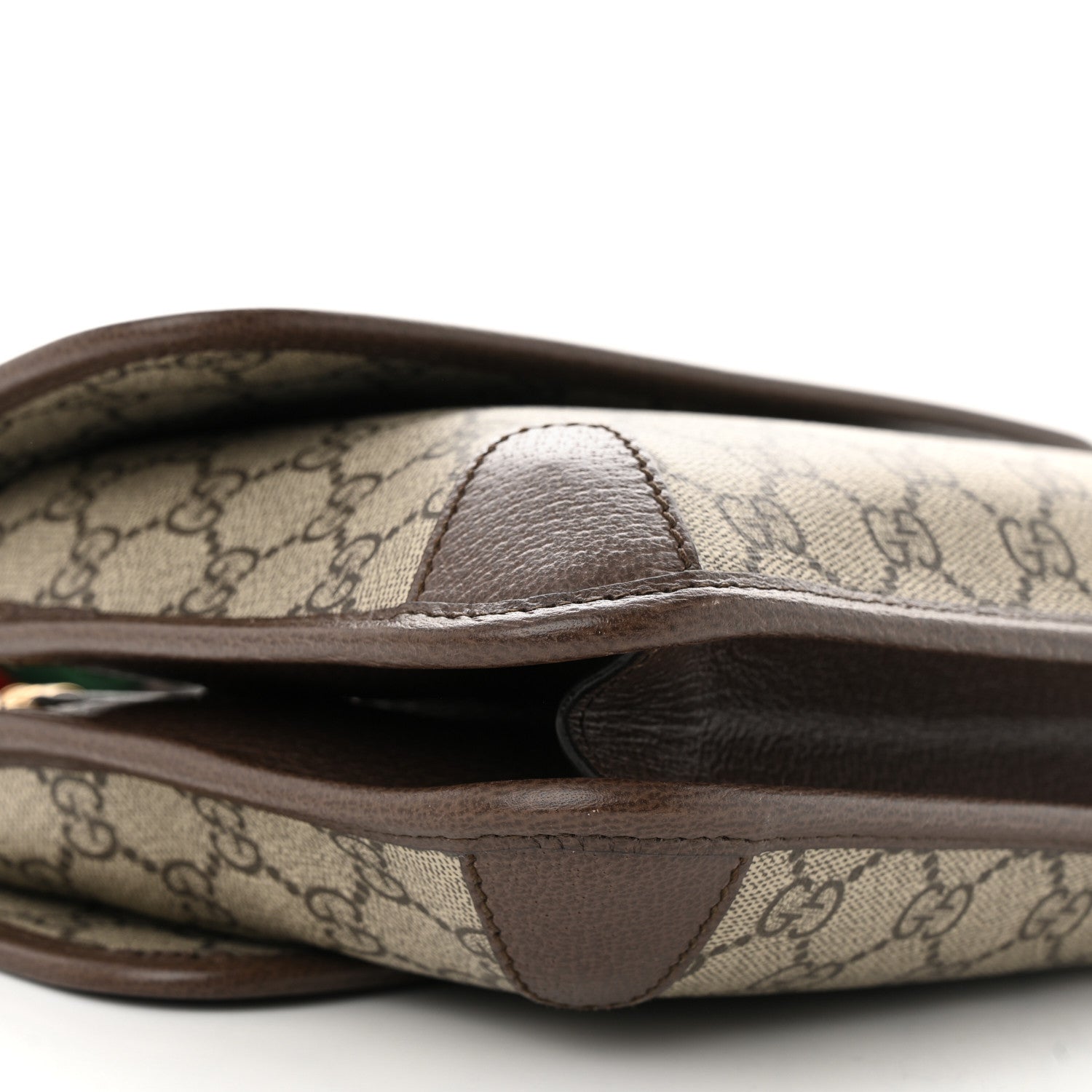 Gucci GG Supreme Monogram Web Small Neo Vintage Double Flap Messenger Bag Beige New Acero 9 of 12