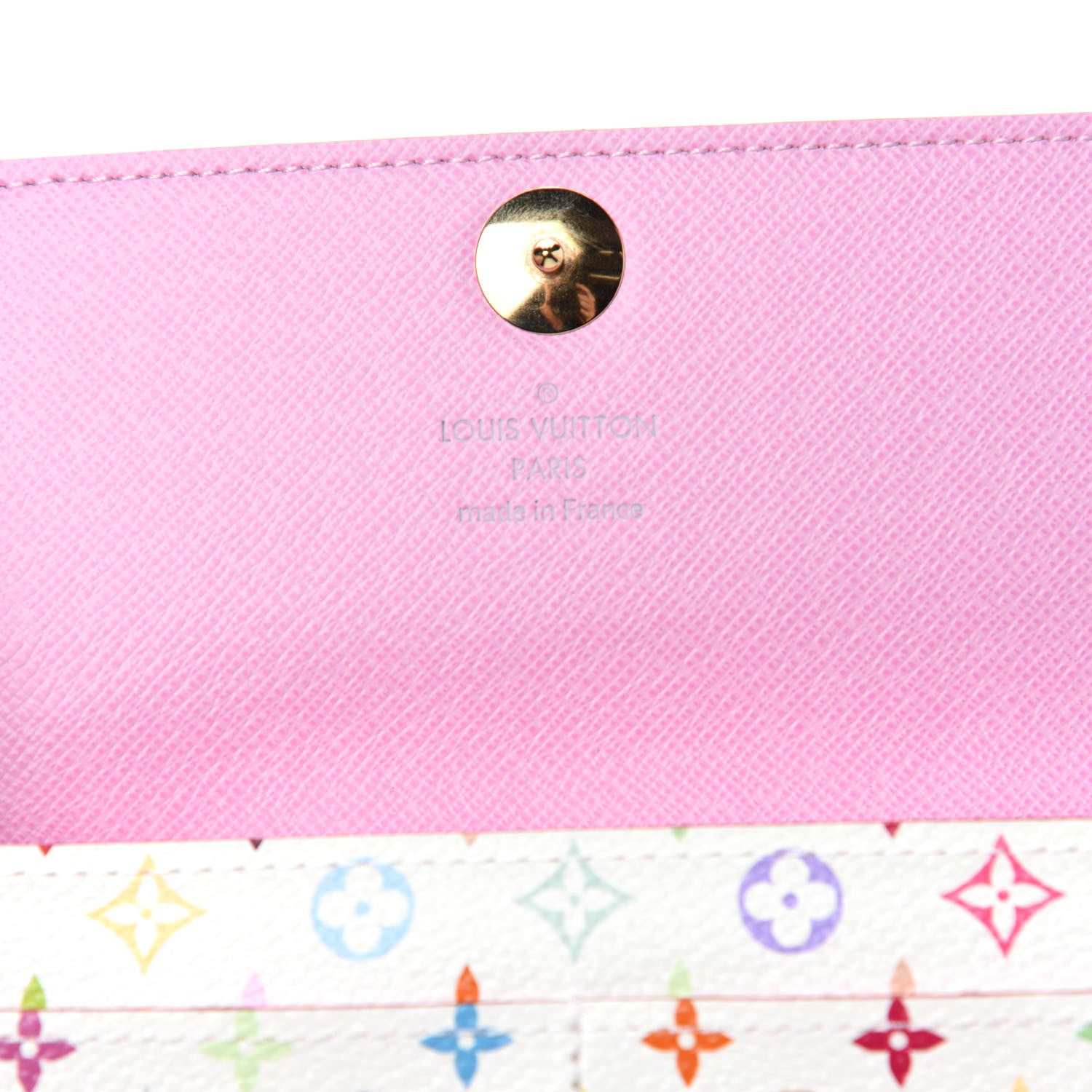 Louis Vuitton Monogram Multicolor Sarah Wallet White Litchi 6 of 7