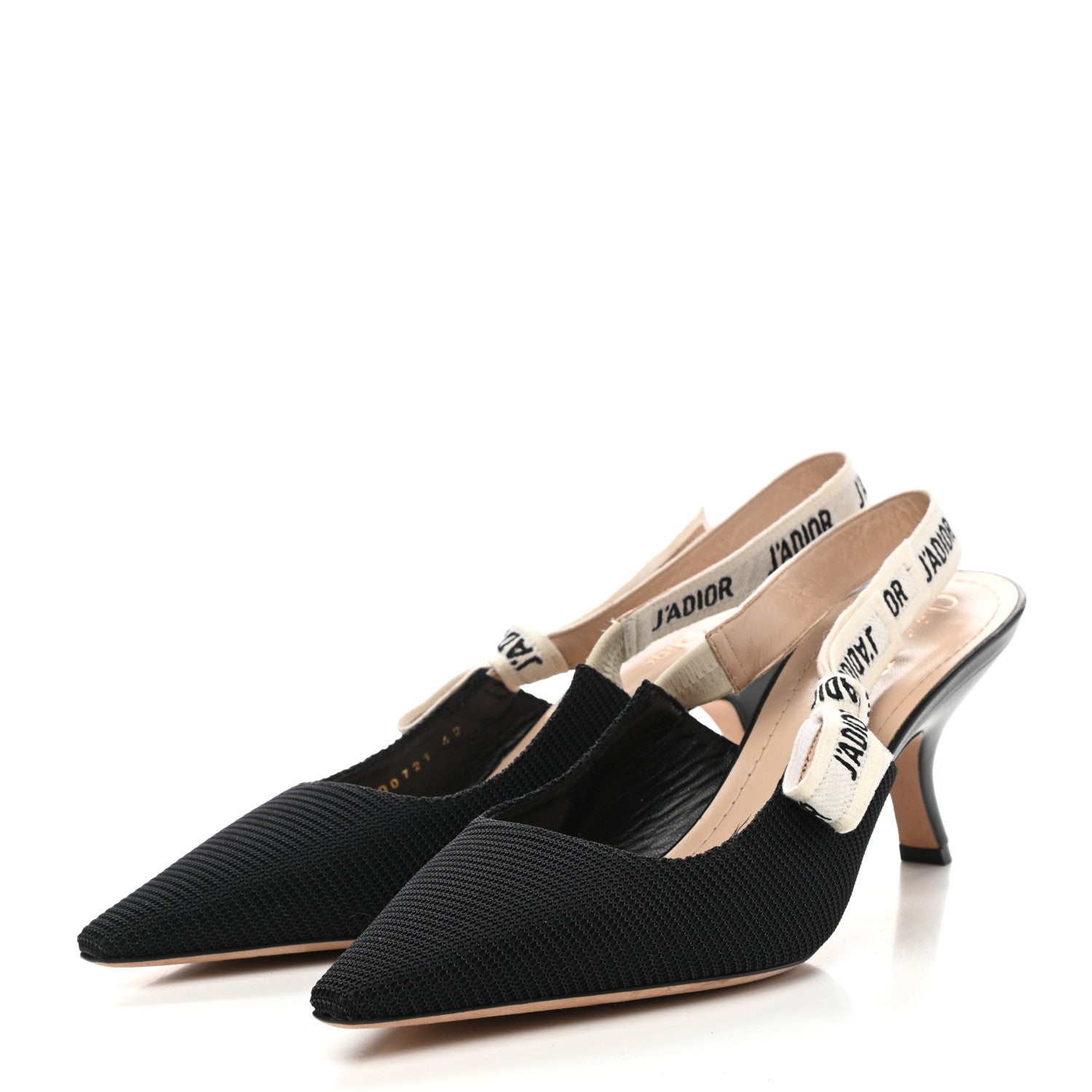 Christian Dior Technical Canvas Ribbon J Adior Slingback 65mm Pumps 42 Black 3 of 10