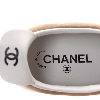 Chanel Suede Calfskin Womens Sneakers 38.5 Dark Beige 8 of 10