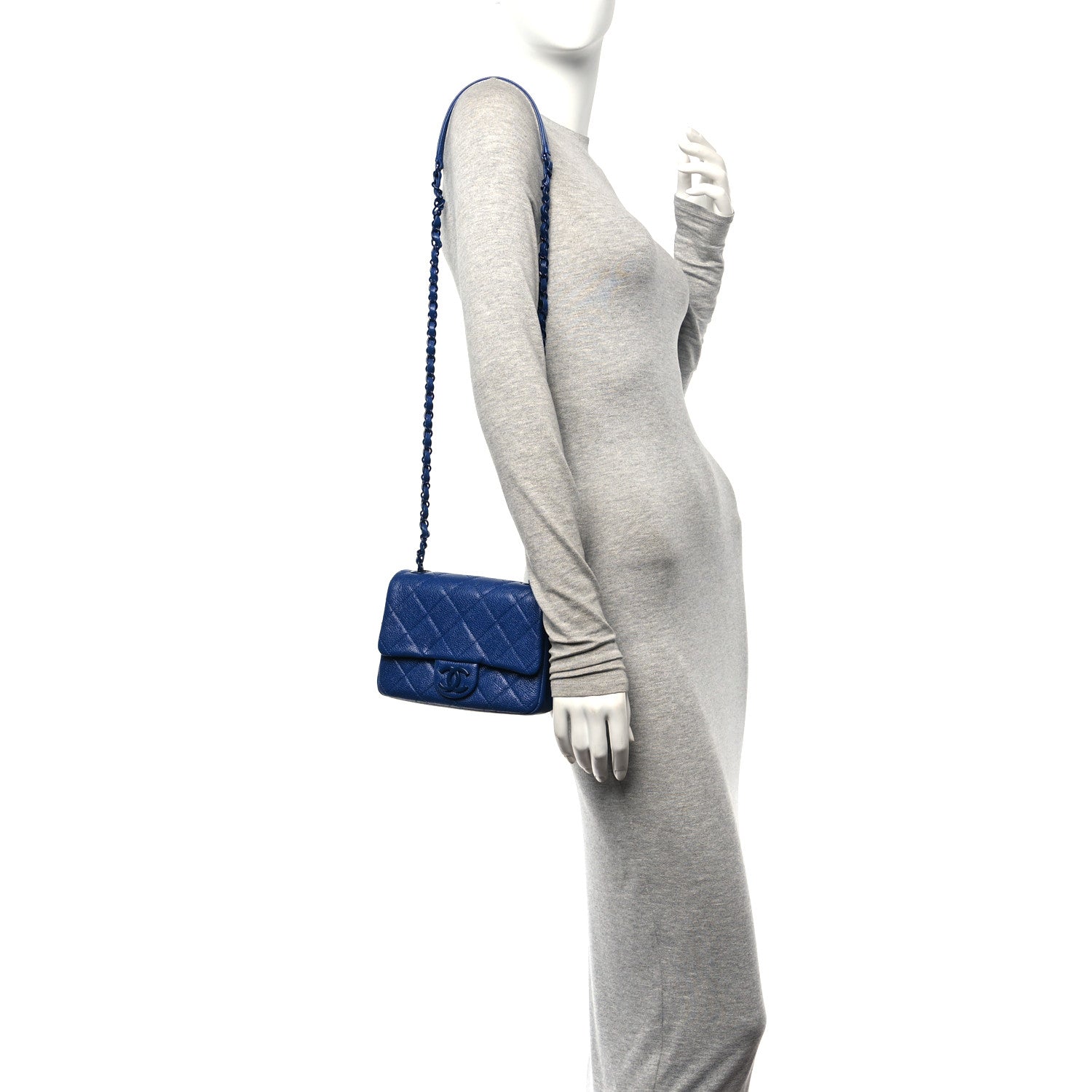 Chanel Caviar Quilted Incognito Mini Square Flap Dark Blue 2 of 10