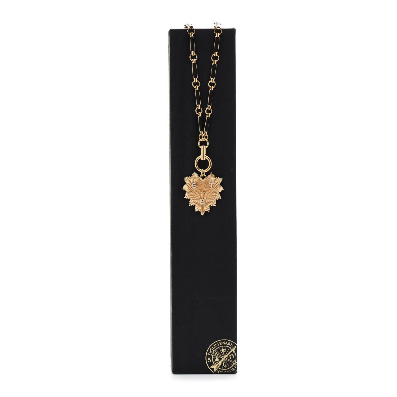 Foundrae 18K Yellow Gold Diamond Black Onyx Oversized Custom Heart Love Token Medallion Hanging Clockweight Chain Necklace 4 of 4