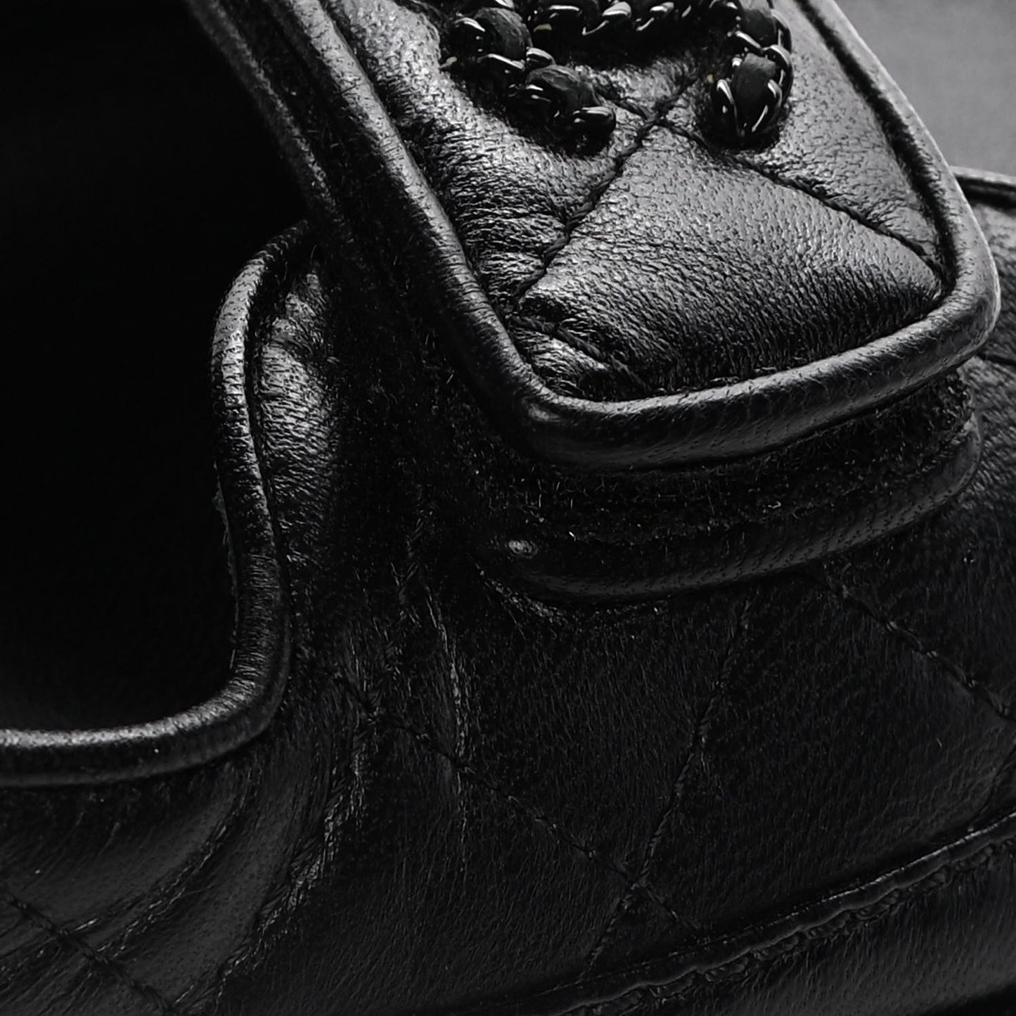 Lambskin Velcro Dad Sandals 36 Black