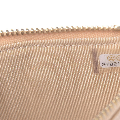 Chanel Iridescent Caviar Quilted Classic Flat Wallet Pouch Beige 9 of 10
