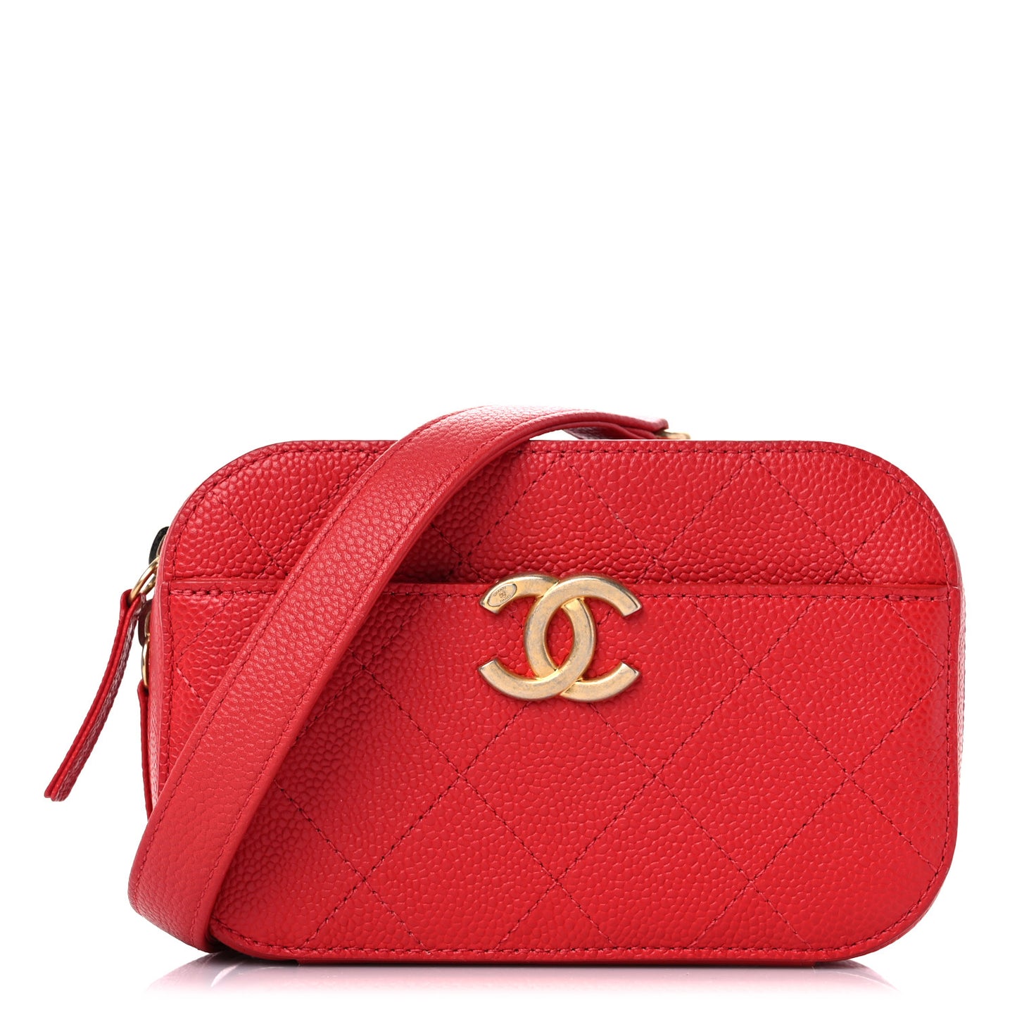 Caviar Quilted Waist Bag Red