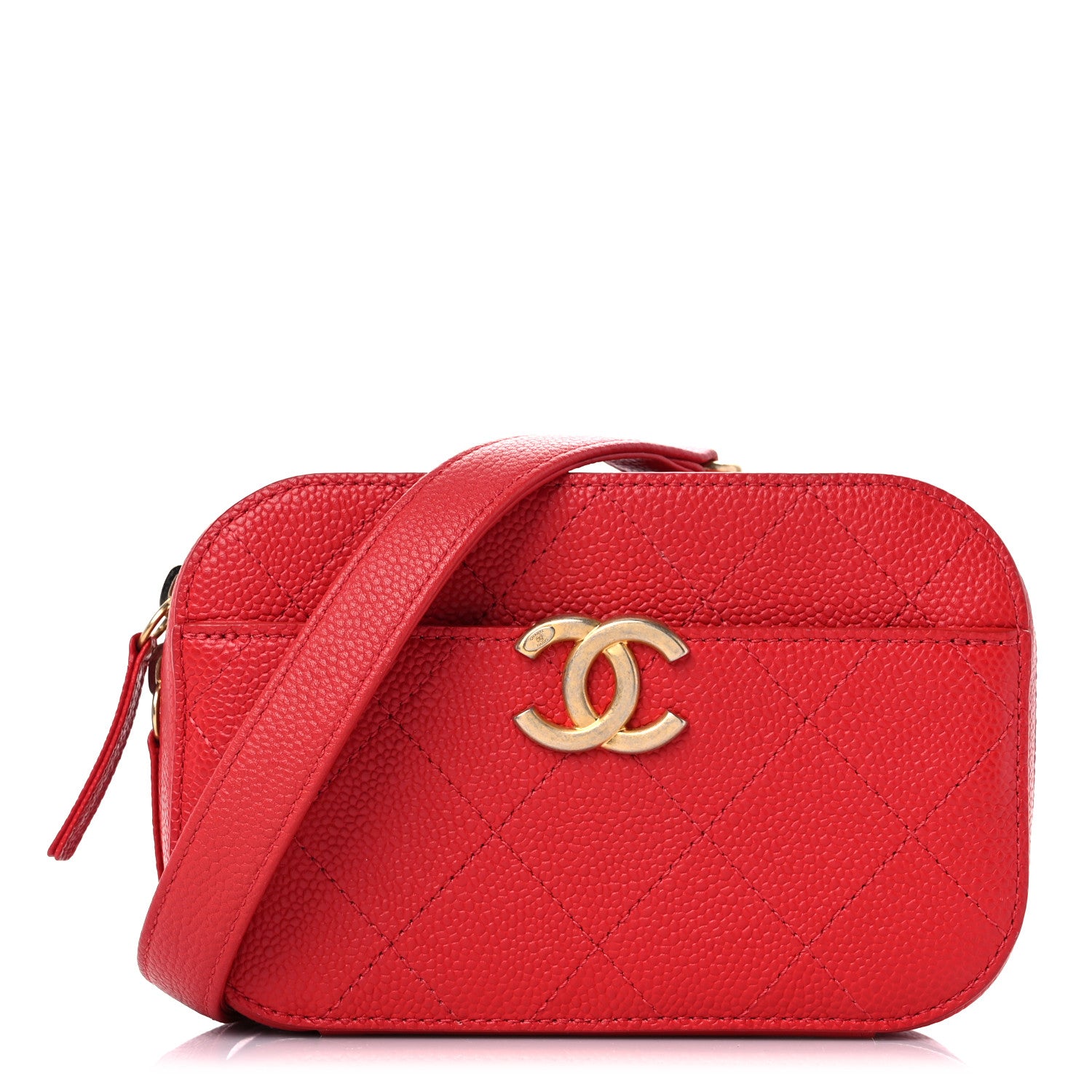 Chanel Caviar Quilted Waist Bag Red 1 of 13