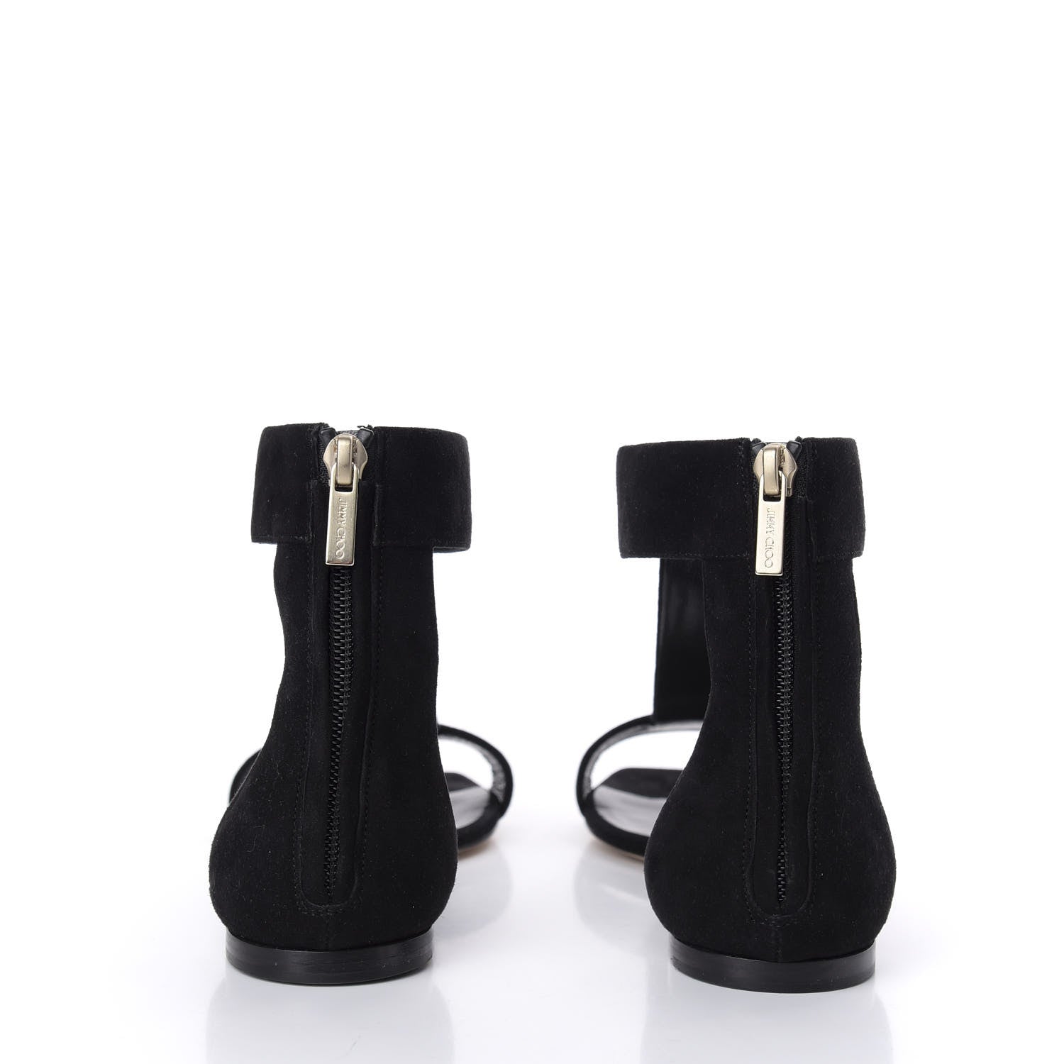 Jimmy Choo Suede Bethel Flat Sandals 37.5 Black 5 of 9
