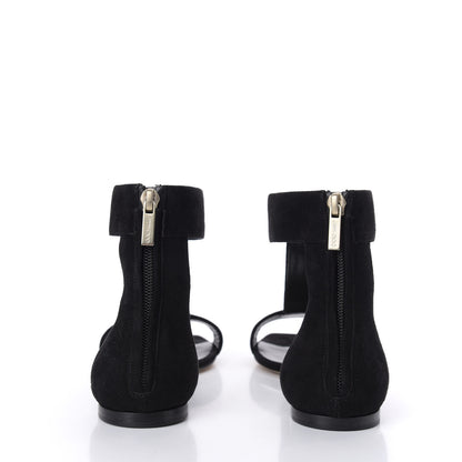 Jimmy Choo Suede Bethel Flat Sandals 37.5 Black 5 of 9