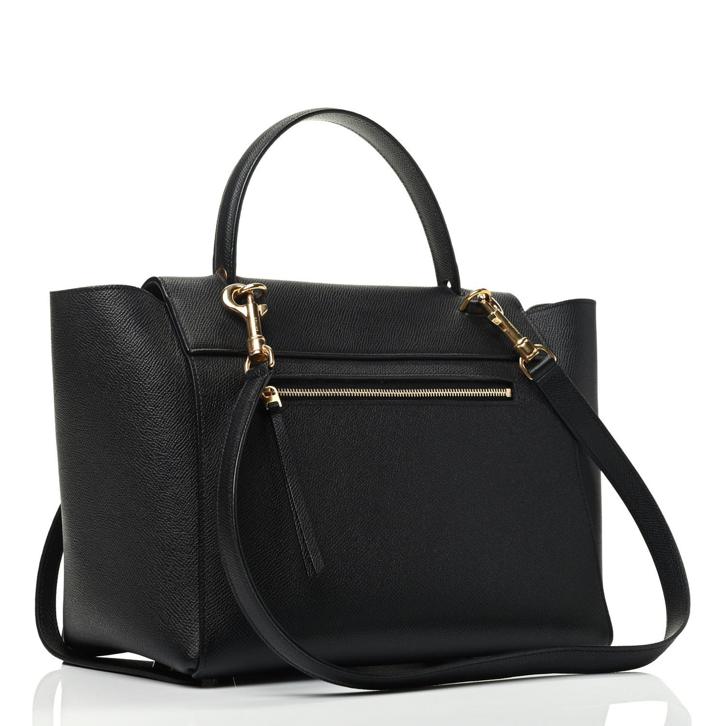 Grained Calfskin Mini Belt Bag Black