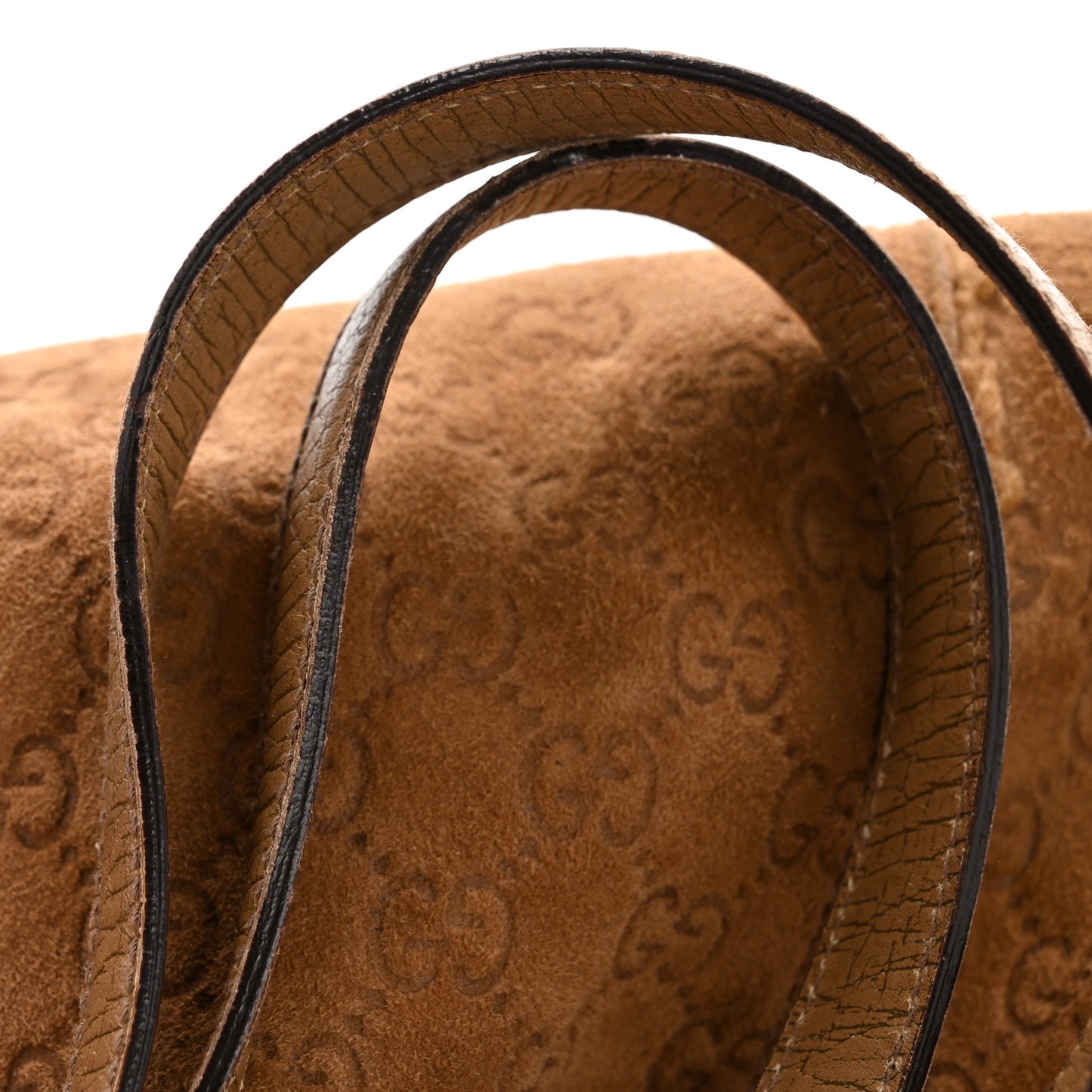 Suede Shearling Guccissima Large Jolicoeur Tote Tan