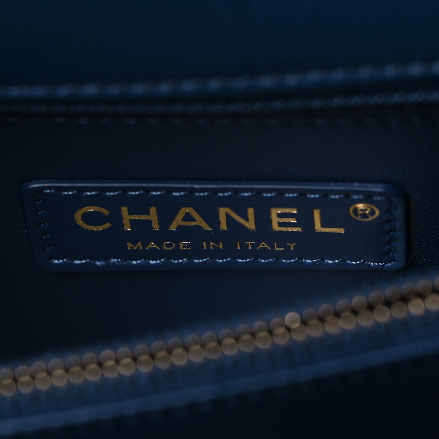 Caviar Lizard Embossed Quilted Small Coco Handle Flap Dark Blue