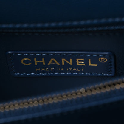 Chanel Caviar Lizard Embossed Quilted Small Coco Handle Flap Dark Blue 6 of 11