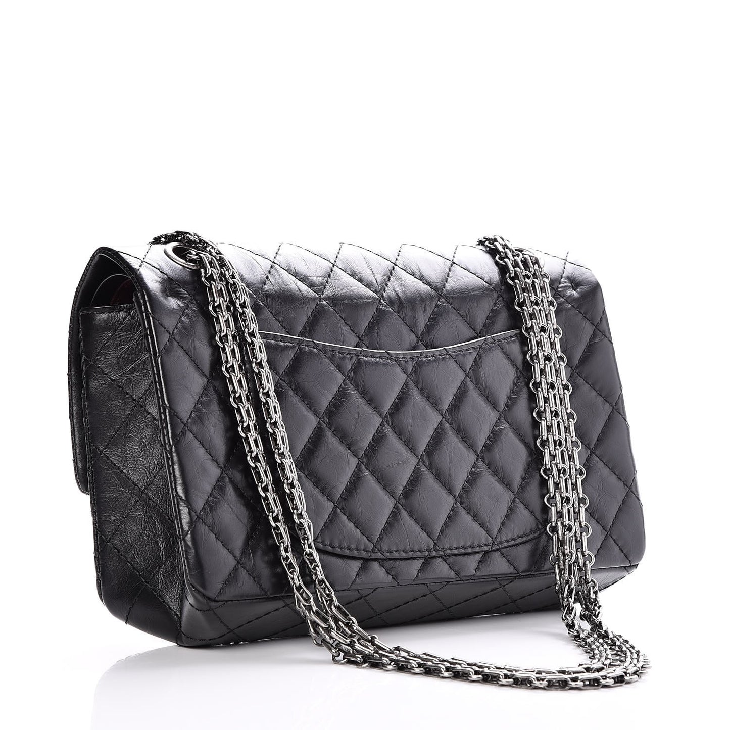 Aged Calfskin Quilted 2.55 Reissue 225 Flap Black