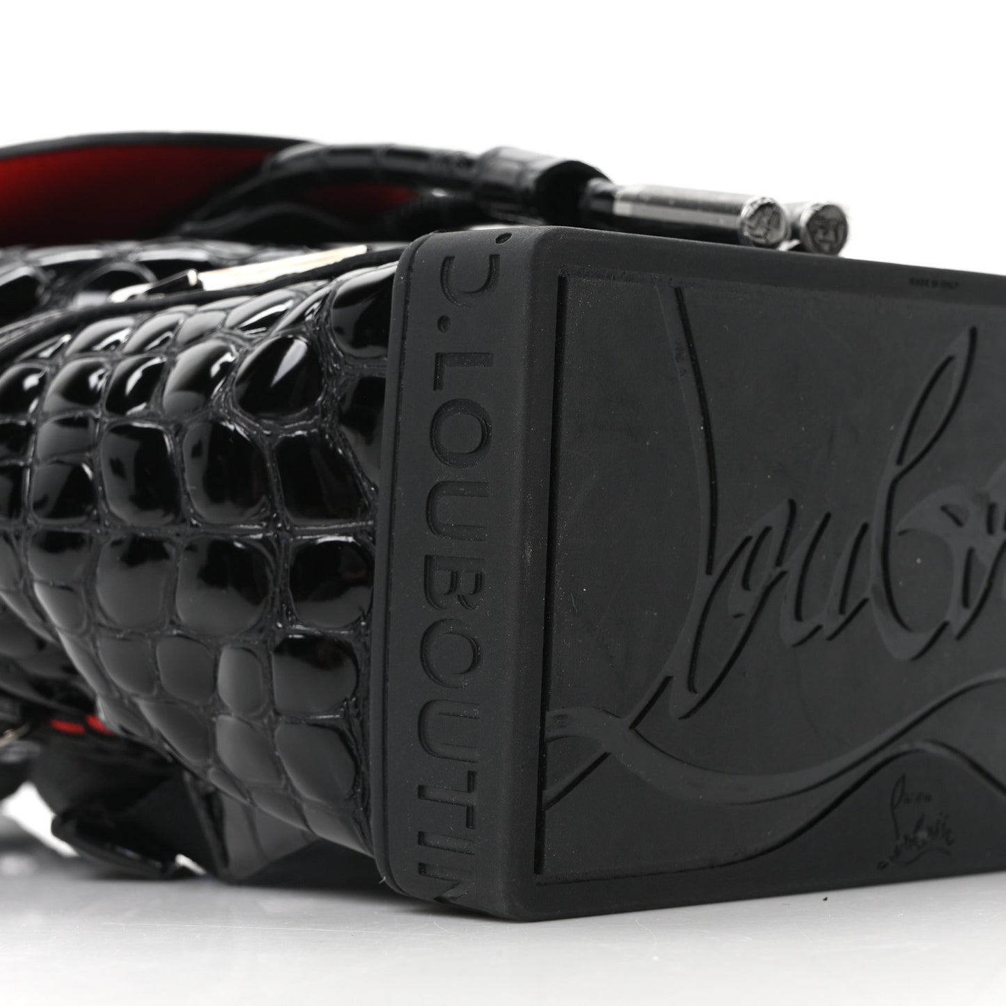 Calfskin Alligator Embossed Small Explorafunk Backpack Black