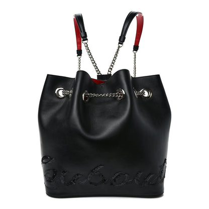 Christian Louboutin Calfskin Paris Marie Jane Logo Backpack Black 1 of 11