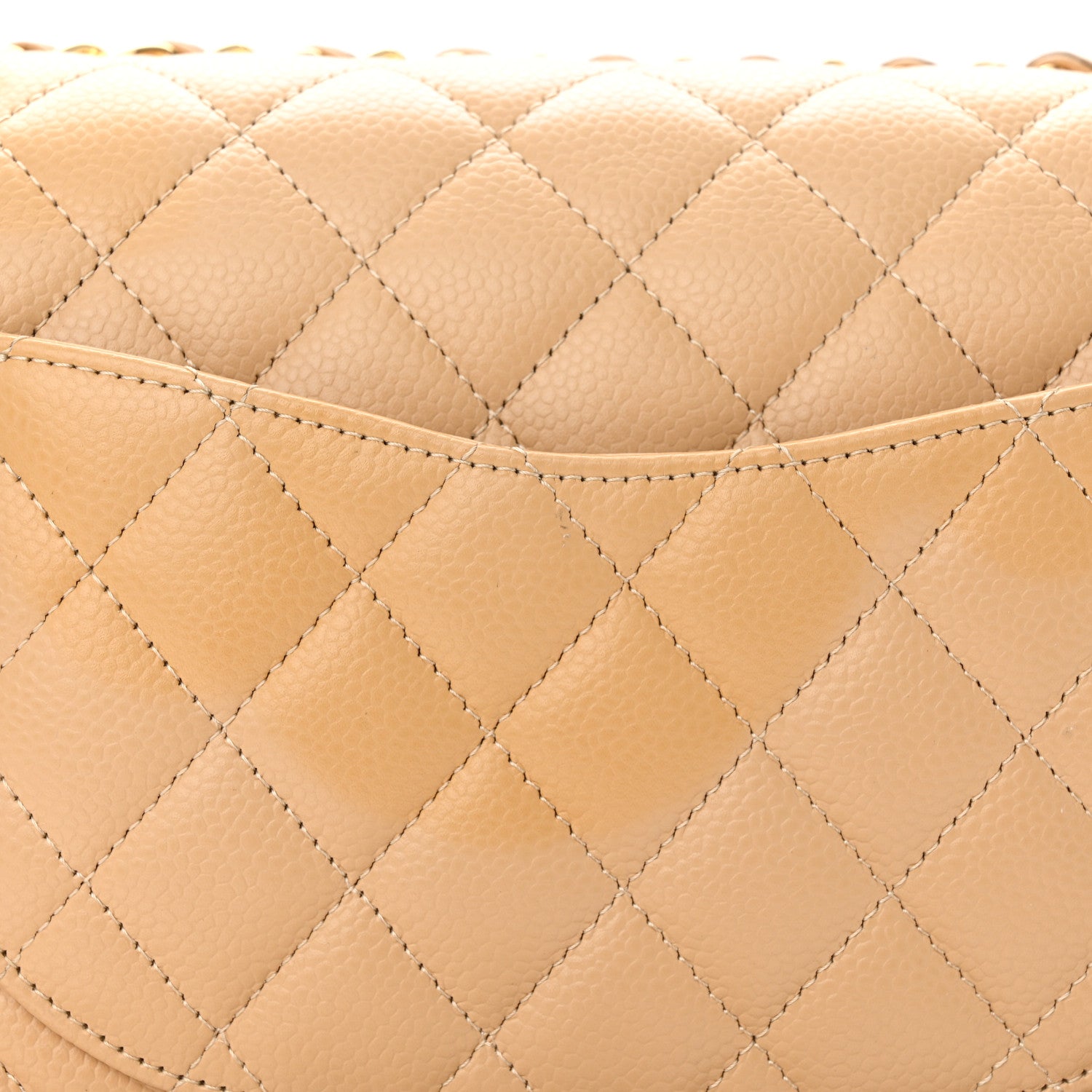 Chanel Caviar Quilted Medium Double Flap Beige 12 of 13