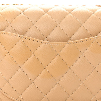 Chanel Caviar Quilted Medium Double Flap Beige 12 of 13
