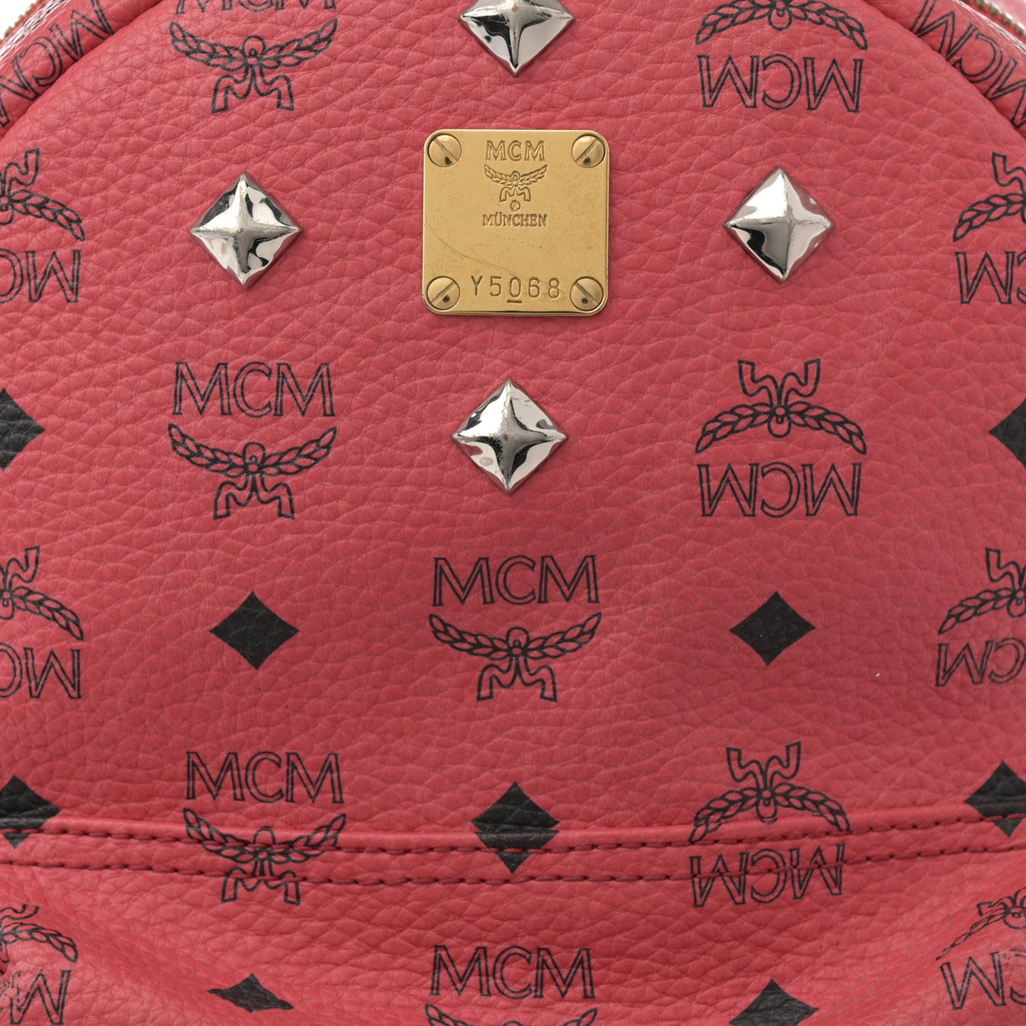 Visetos Studded Small Stark Backpack Red