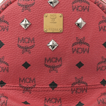 MCM Visetos Studded Small Stark Backpack Red 7 of 16