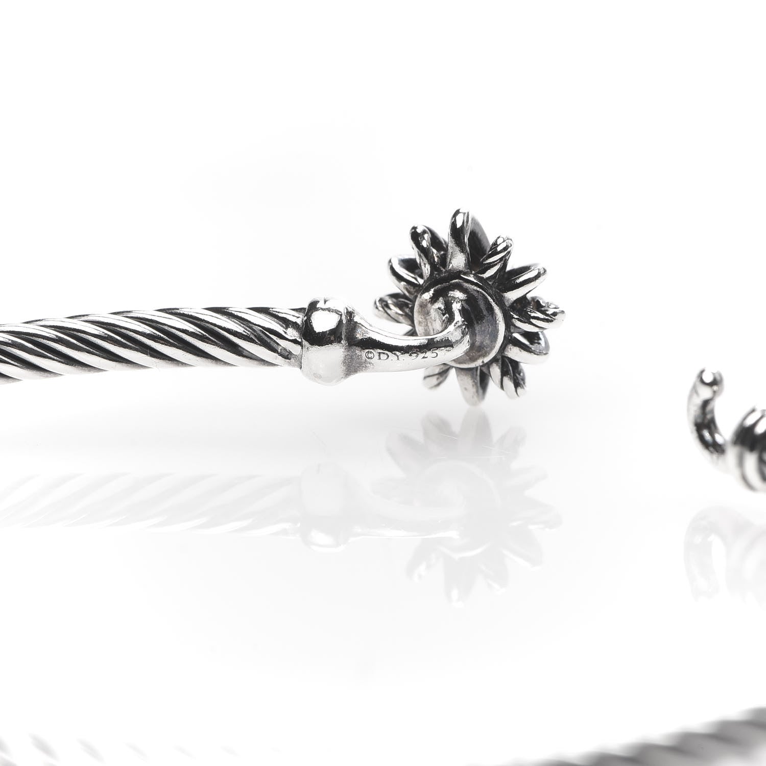 David Yurman Sterling Silver Diamond Starburst Bracelet 5 of 6