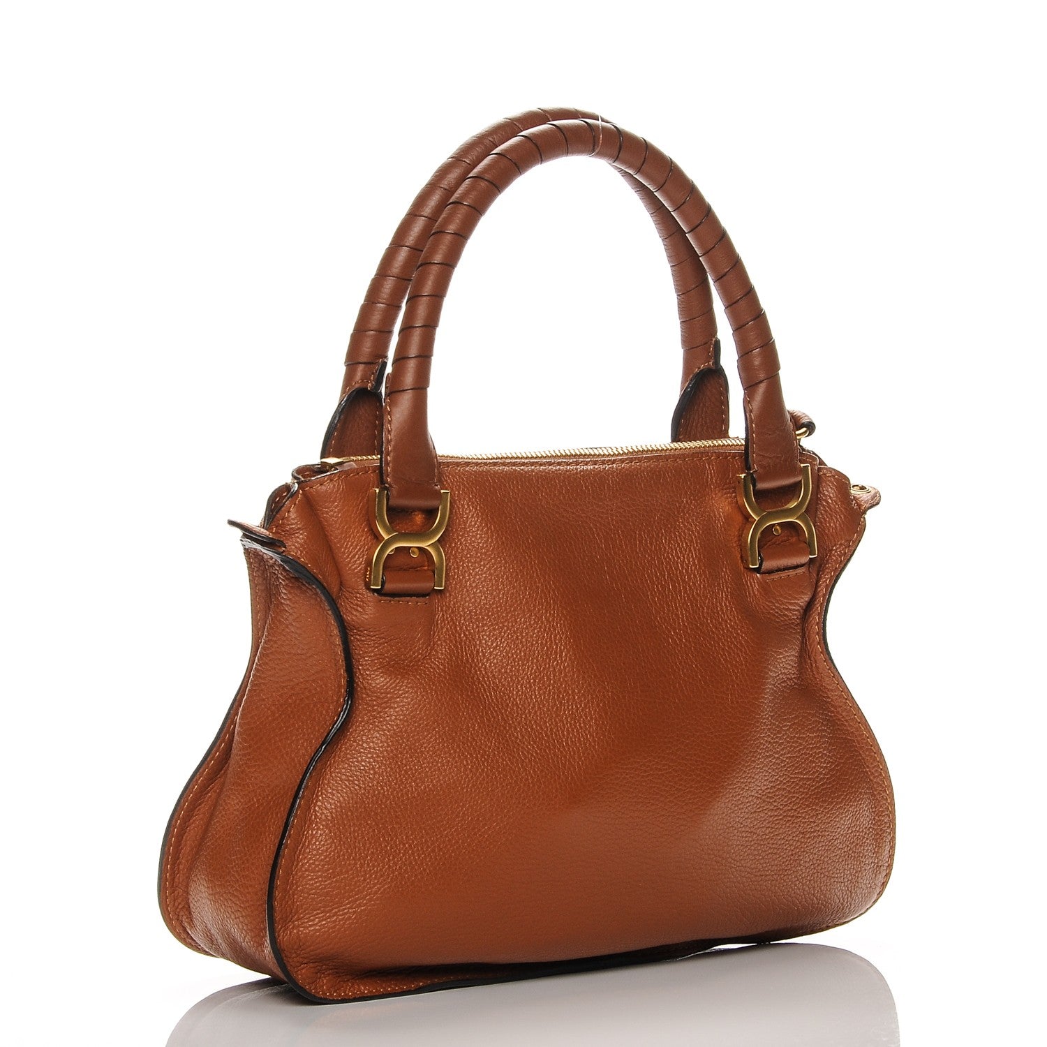 Chloe Calfskin Medium Marcie Satchel Tan 3 of 8