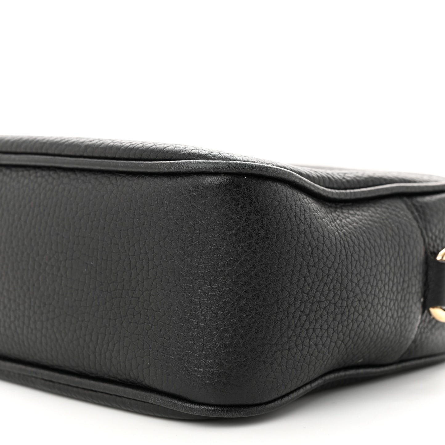 Pebbled Calfskin Small Soho Disco Bag Black