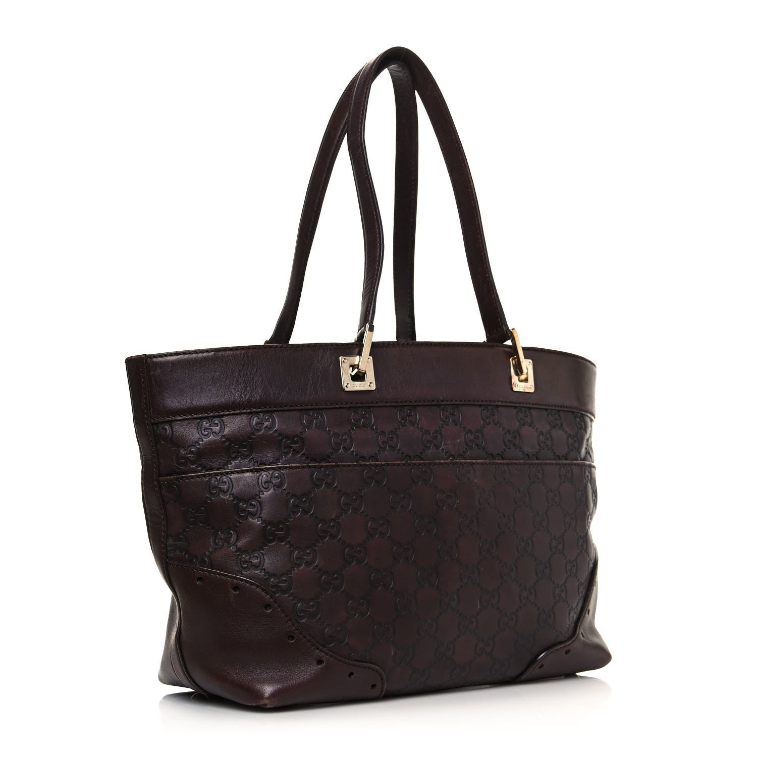 Gucci Guccissima Large Punch Tote Chocolate Brown 2 of 23