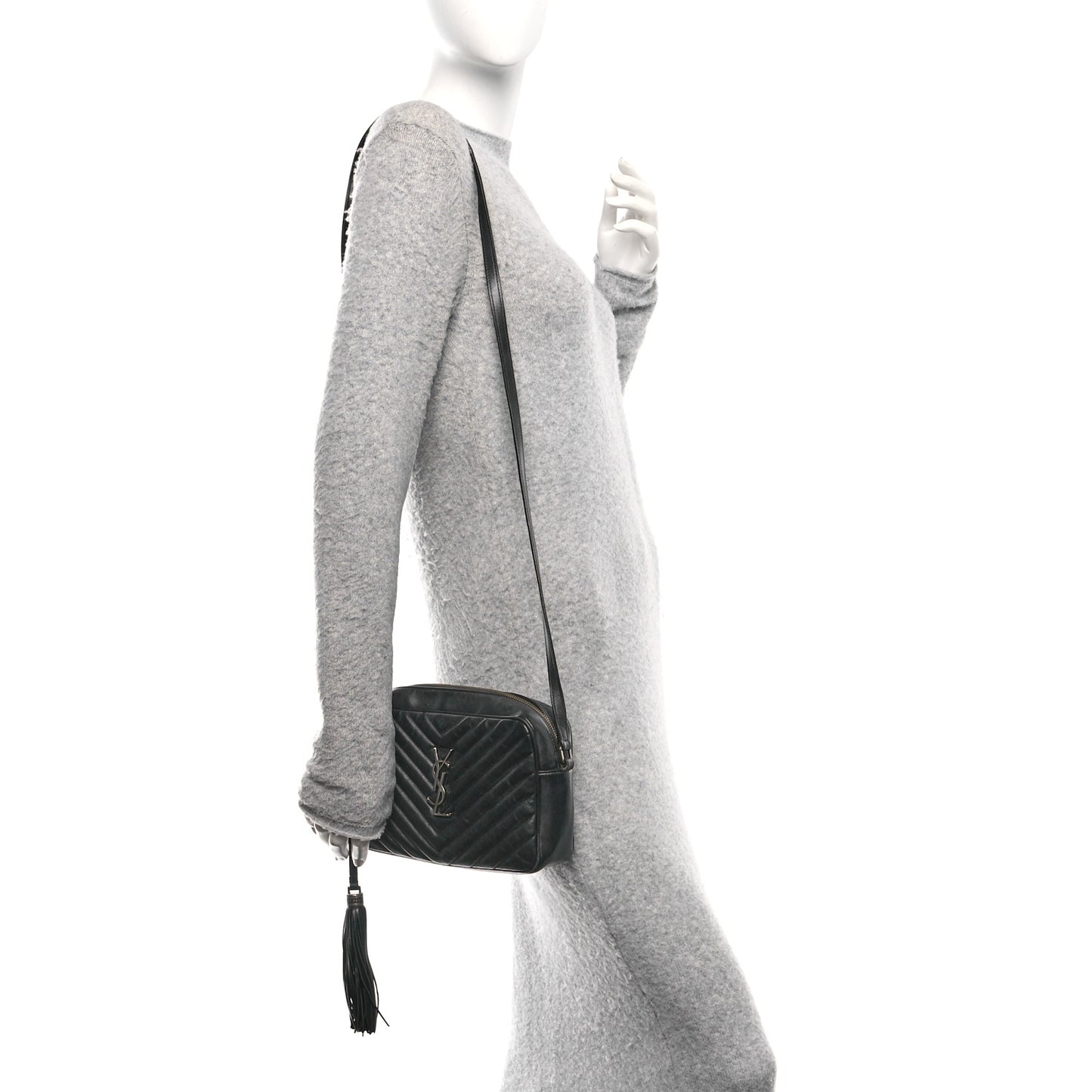 Calfskin Matelasse Monogram Lou Camera Bag Black