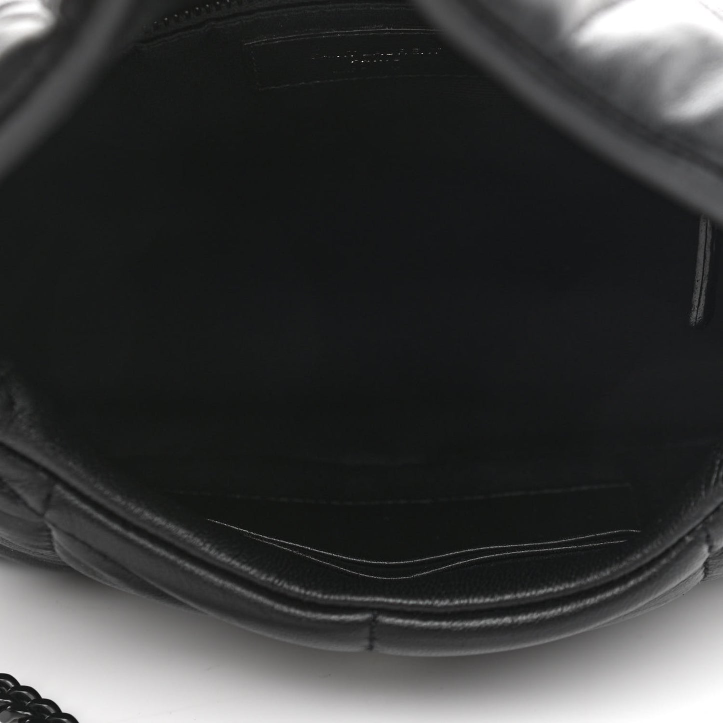 Calfskin Quilted Toy Loulou Puffer Monogram Monochrome Chain Satchel Black