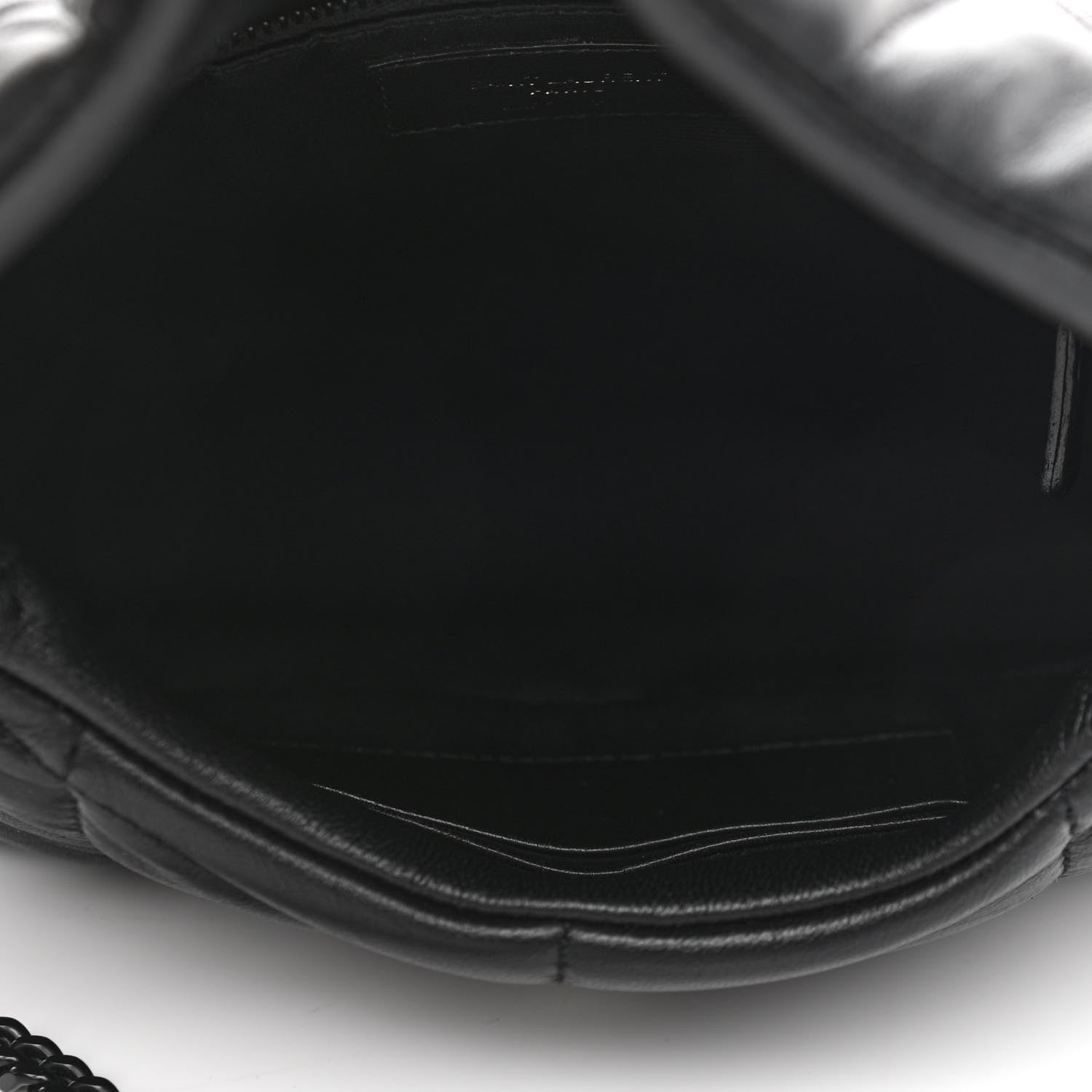 Saint Laurent Calfskin Quilted Toy Loulou Puffer Monogram Monochrome Chain Satchel Black 4 of 10