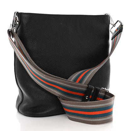 Prada Vitello Phenix Logo Hobo Black 3 of 9