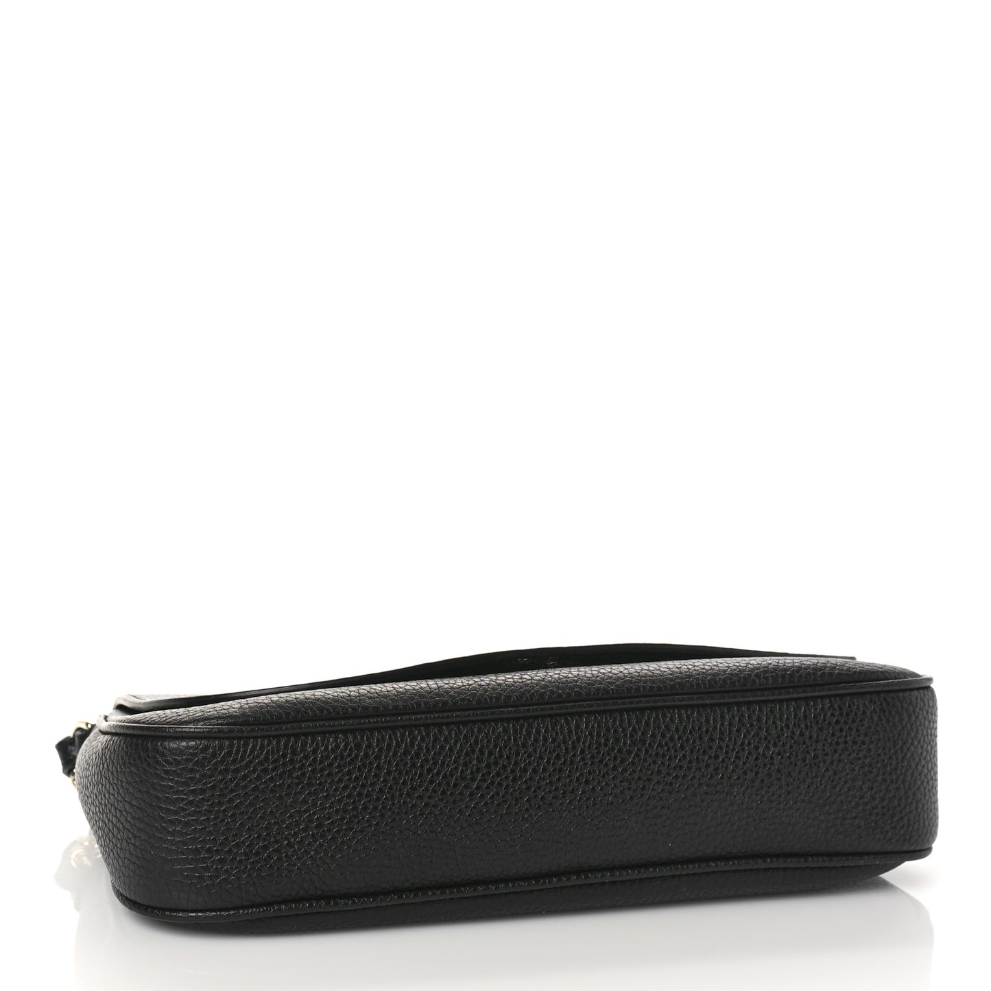 Pebbled Calfskin Medium Soho Flap Crossbody Black