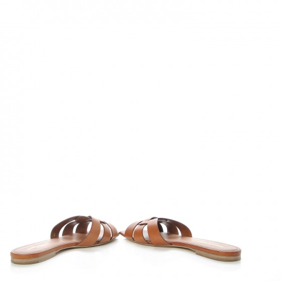 Calfskin Tribute 05 Slide Sandals 37 Amber
