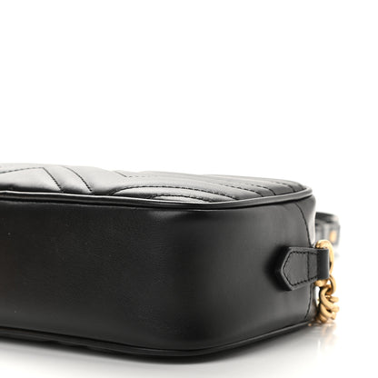 Gucci Calfskin Matelasse Small GG Marmont Chain Shoulder Bag Black 9 of 9