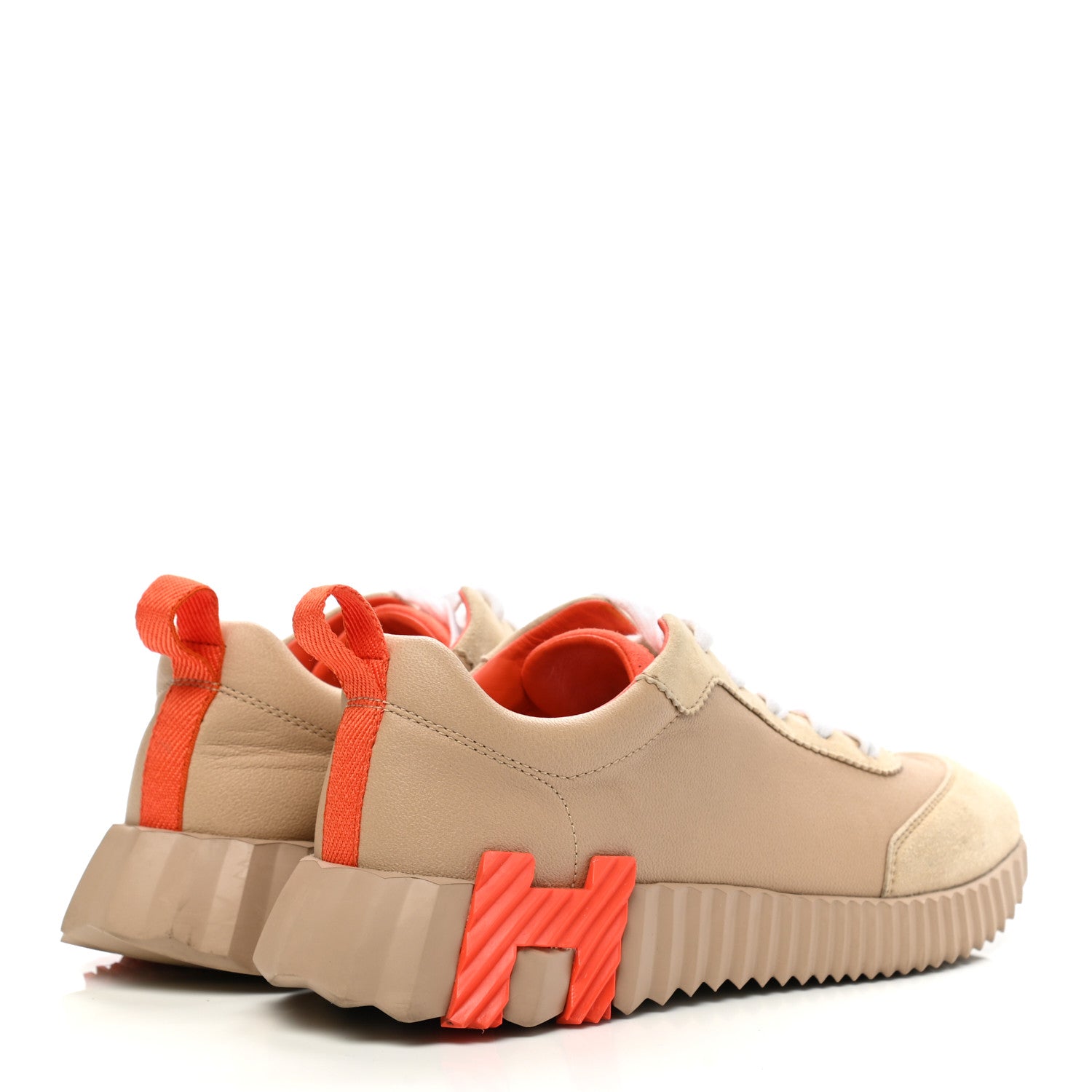 Hermes Goatskin Suede Bouncing Sneakers 36 Beige Sarrasin Sanguine 4 of 13