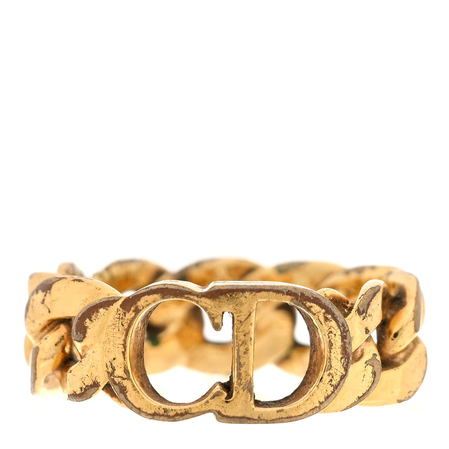 Christian Dior Metal Danseuse Etoile Chain Ring 54 7 Gold 1 of 3