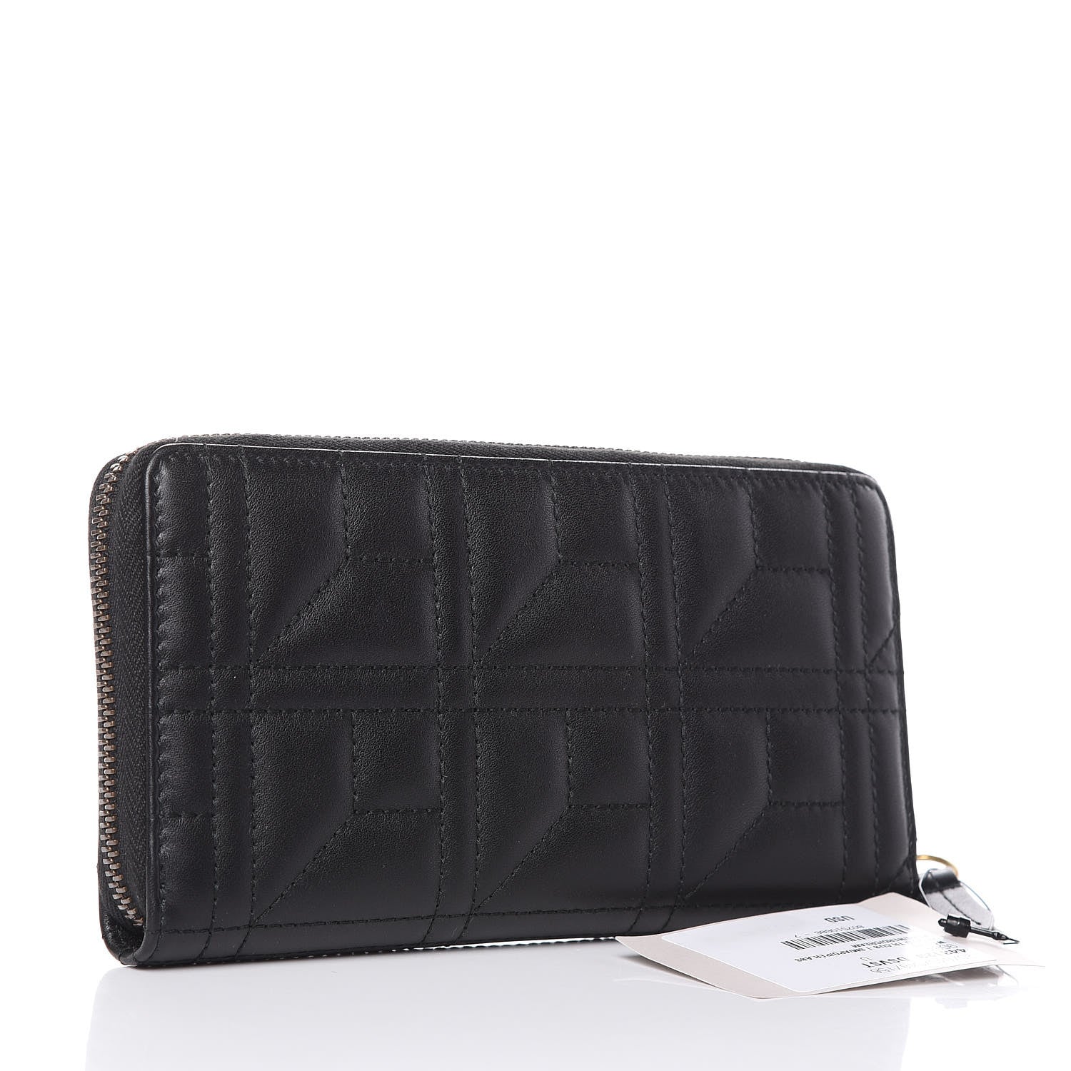 Gucci Calfskin Matelasse Pearly GG Marmont Zip Around Wallet Black 3 of 9